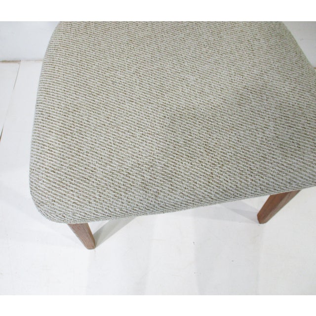 Teak Upholstered Dining Chairs 2 Arm 2 Sides in the Style of Danish Modern For Sale - Image 15 of 17