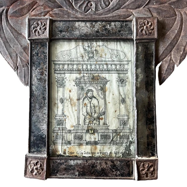 19th Century Lord of the Cane Retablo For Sale - Image 4 of 12