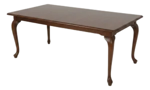 Signed 1999 Tom Seely Solid Cherry Queen Anne Dining Table - Extends to 116"