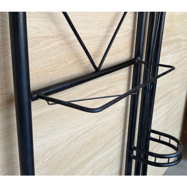 Metal Black Wardrobe-Style Art Deco Hall Stand in Iron, France 1940s For Sale - Image 7 of 18
