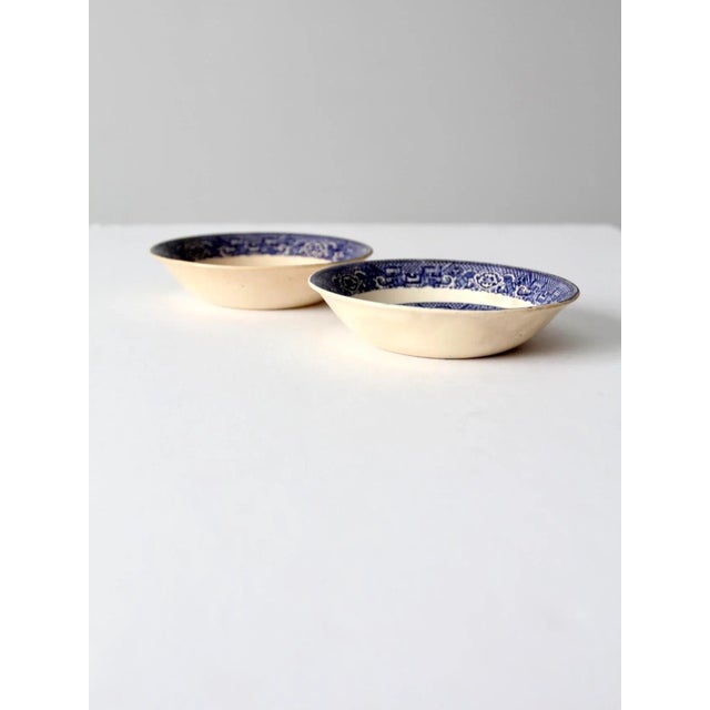 Japanese 1940s Homer Laughlin Blue Willow Bowls - Set of 2 For Sale - Image 3 of 13
