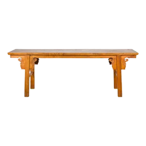 Chinese Qing Dynasty Shandong Altar Console Table with Carved Scrolling Motifs