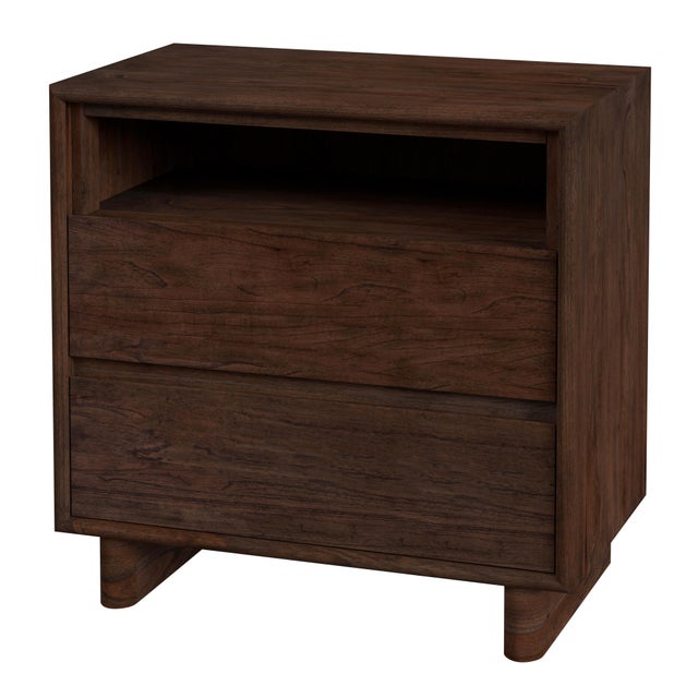 Brown Halmstad 24 in. W Wood Panel 2 Drawer Nightstand with Soft-Closing Drawers, Brown For Sale - Image 8 of 8