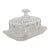 1940s Crystal Butter Dish Clear Cut Glass Lidded Serving Plate For Sale