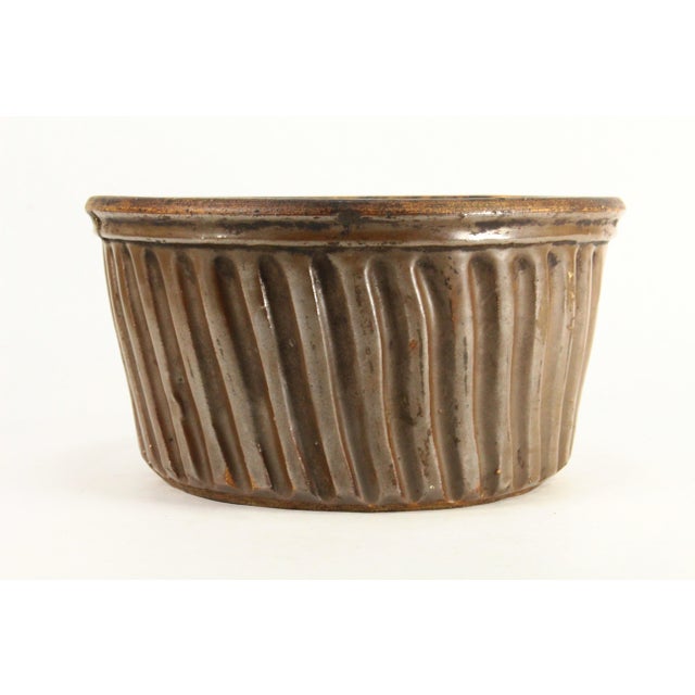 French Provincial 19th C. Glazed Earthenware Bundt Cake / Pudding Mold For Sale - Image 3 of 15