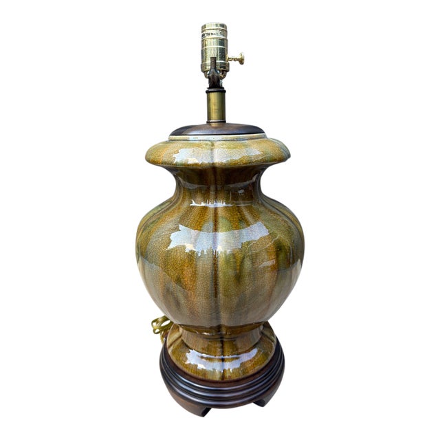 Frederick Cooper Drip Glaze Pottery Lamp For Sale