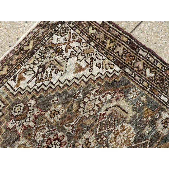 Textile Galerie Shabab Collection Mid-20th Century Handmade Persian Malayer Throw Rug For Sale - Image 7 of 8