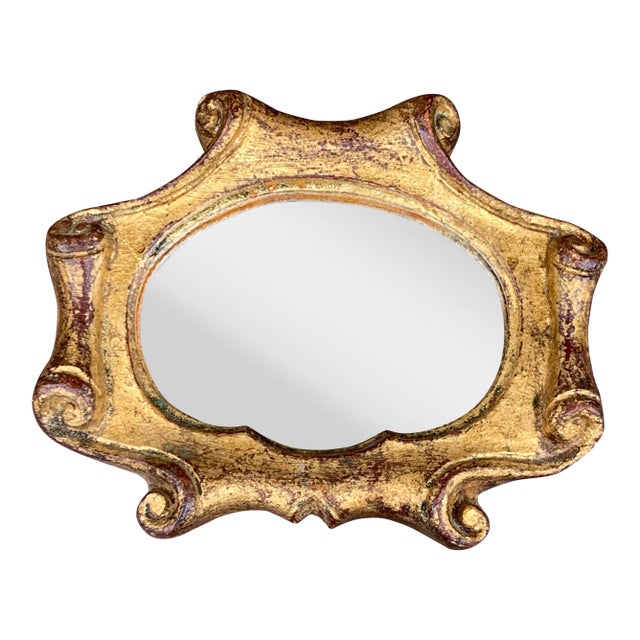 Italian Florentine Baroque Gold Giltwood Wall Mirror For Sale