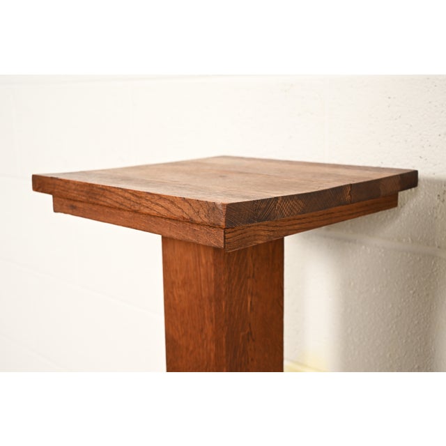 Wood Stickley Brothers Style Antique Mission Oak Arts & Crafts Pedestal or Plant Stand, Circa 1910 For Sale - Image 7 of 12
