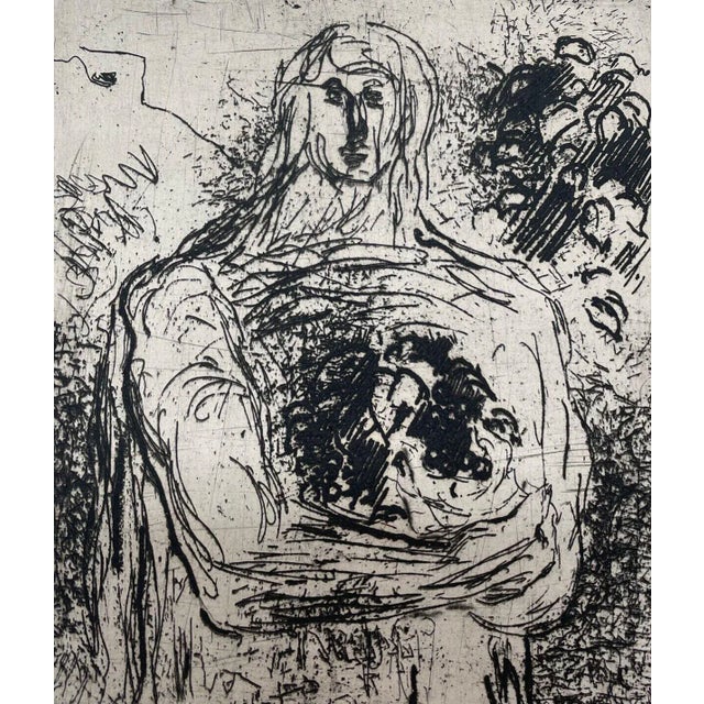 Original 1938 Robert Mallory 'Abundance' Expressionist Portrait Mexico Etching For Sale - Image 4 of 8