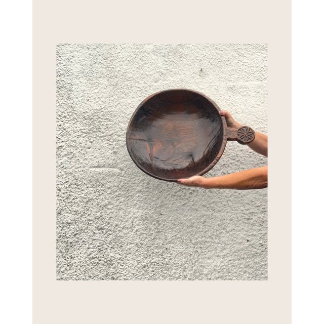 European Dark Wooden Dough Mixing Bowl, 1890s For Sale - Image 4 of 5