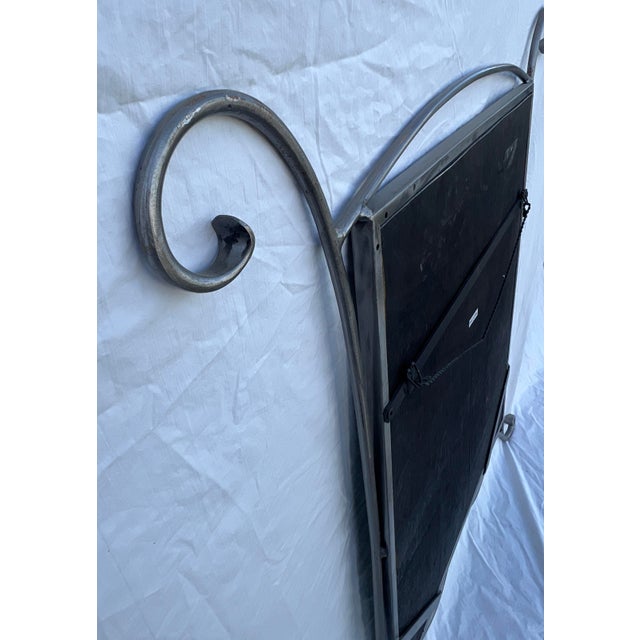 Silver Steel Rod Metal Wall Mirror For Sale - Image 9 of 11