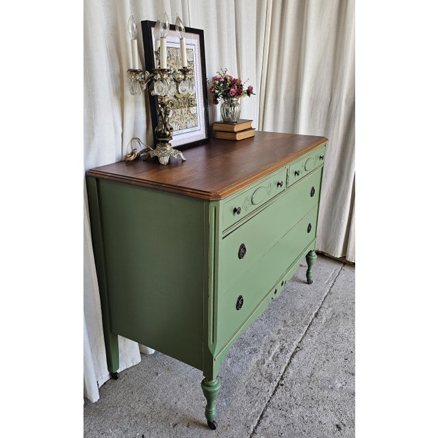 Vintage Green Dresser, 1930, Boho, Eclectic Style For Sale - Image 4 of 11