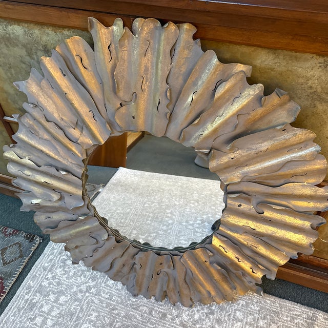 Art Deco Uttermost Hemani Antique Gold Mirror For Sale - Image 3 of 12