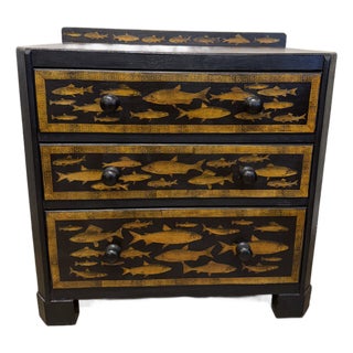 19th Century English Ebony Bamboo Chest For Sale