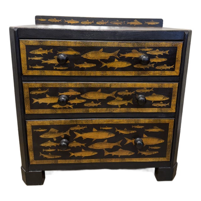 19th Century English Ebony Bamboo Chest For Sale