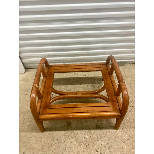 Vintage Bamboo Set of Two Chair and One Ottoman . Ficks Reed Style. For Sale - Image 9 of 12