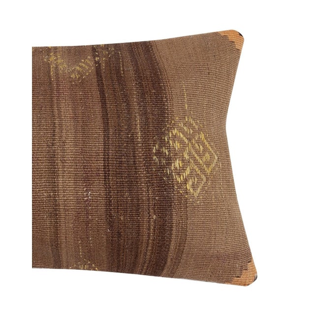 Traditional 14"x24" Kilim Cushion Cover. Hand-Woven Pillowcase. Turkish Lumbar Pillow Cover For Sale - Image 3 of 4