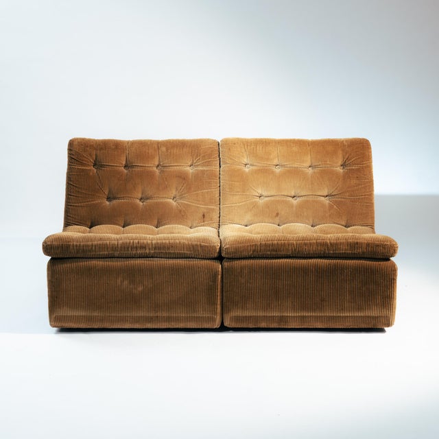 Brown Corduroy Modular Lounge Chairs by DUX, Sweden, 1970s, Set of 2 For Sale - Image 6 of 18