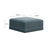 Boho Chic Willow Misty Blue with Pale Blue Piping Performance Velvet Ottoman For Sale - Image 3 of 4