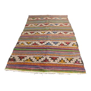 One a Kind Vintage Anatolian Kilim Rug For Sale