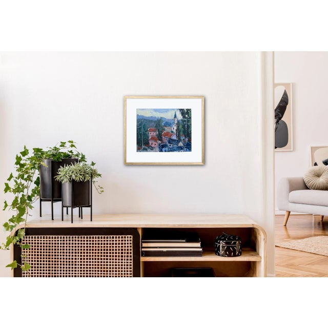 Blue "Virginia City Nevada" Contemporary Landscape Oil Painting For Sale - Image 8 of 12