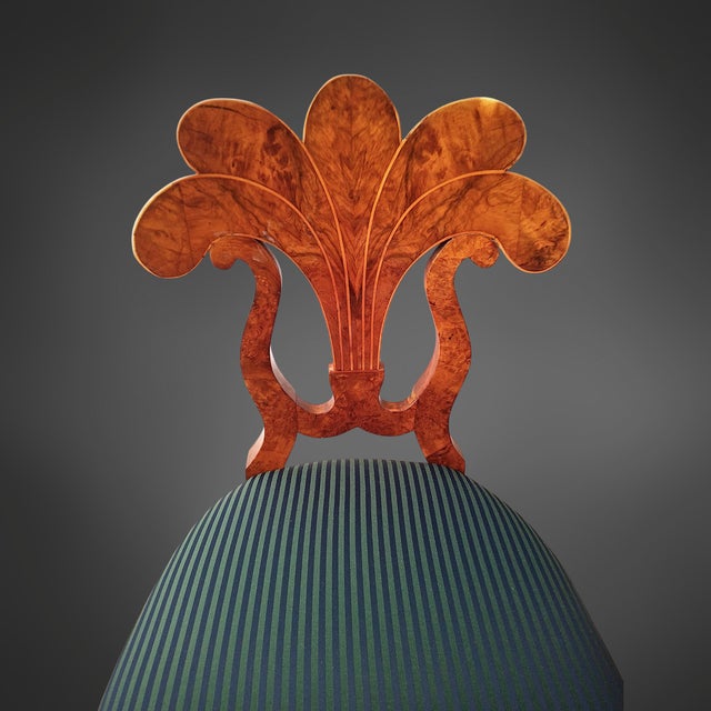 Antique Viennese Fan Chairs in Walnut Veneer with Lemon Band Inlays, Austria, 1830, Set of 6 For Sale - Image 12 of 13