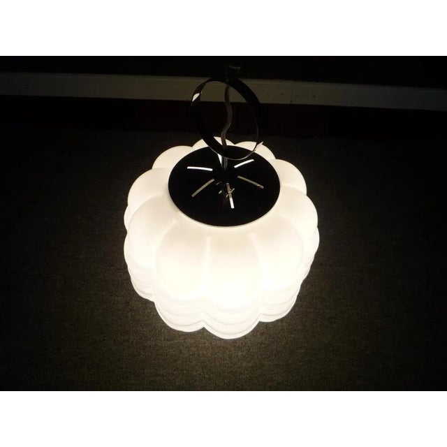 Space-Age Glass & Chrome Pendant Lamp from Limburg, 1960s For Sale - Image 6 of 13