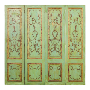 Set of Four Italian Chinoiserie Painted Wood Panels