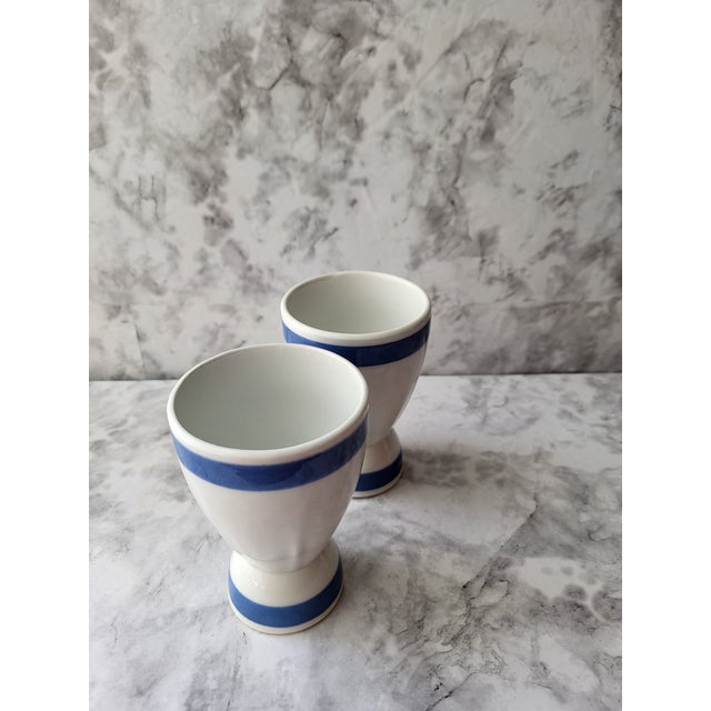 Ceramic Mid 20th Century Rustic European Arabia Finland Egg Cups - a Pair For Sale - Image 7 of 11