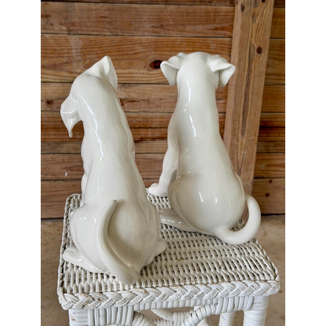 Pair of Mid-Century Italian Ronzan Ceramic Boxer Puppy Figures For Sale - Image 4 of 12