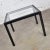 Handsome vintage modern blackened oak square Parsons side table with glass top. It is in beautiful vintage condition. The...