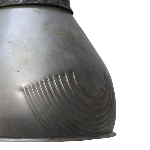 Industrial Vintage Industrial French Grey Metal Pendant Lamps from Mazda For Sale - Image 3 of 7