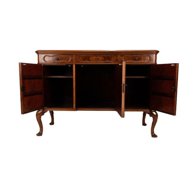 French Provincial Antique French Provincial Style Flamed Mahogany Sideboard Buffet For Sale - Image 3 of 12