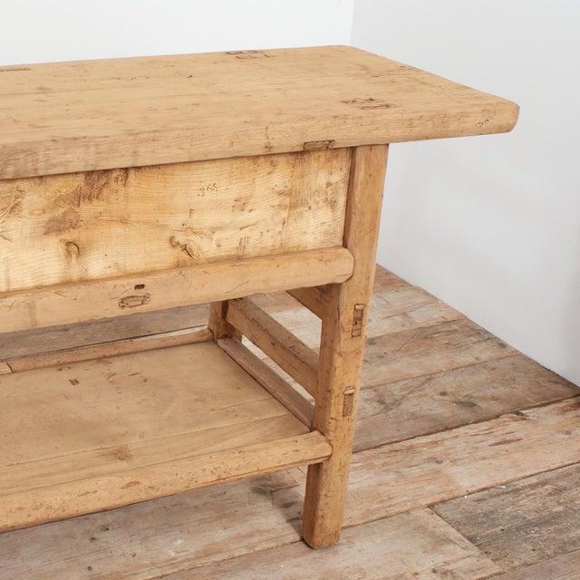 Large Antique Rustic Elm Console Table For Sale - Image 6 of 12