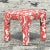 Boho Chic Vintage Boho Ikat Low Stool For Sale - Image 3 of 5