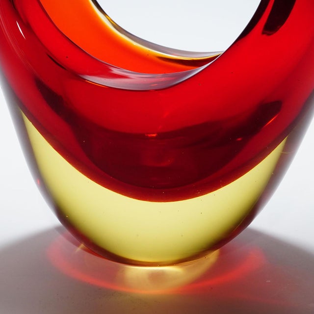 Bowl in Red Sommerso Glass, Flavio Poli for Seguso Murano 1950s For Sale - Image 6 of 8