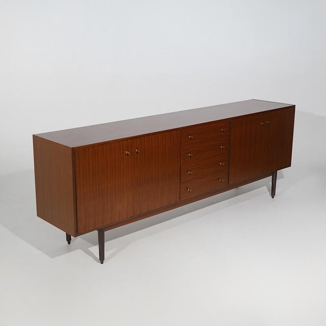 Wooden Sideboard with Brass Knobs, 1960s For Sale - Image 16 of 16