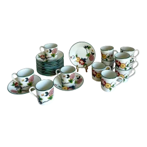 Charles Field Haviland Limoges Tan Yu Puiforcat Espresso and Saucer 24 Piece Set