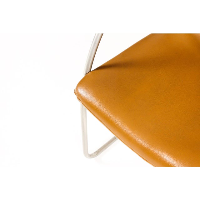 Vintage Mid Century Tubular Chrome Italian Lens Armchairs Attributed to Giovanni Offredi for Saporiti — Set of Four For Sale - Image 12 of 13