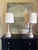 Solid alabaster lamp made by Ironies. The lamps are solid alabaster stone and weigh 39 pounds each. Each shade is 15...