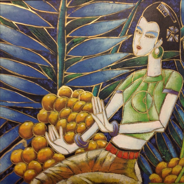 1960s Yunnan School Oil Painting on Canvas For Sale - Image 4 of 5