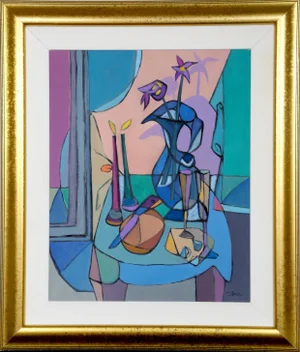 Candlelight, Avi Farin Oil on Canvas, Signed L.r.