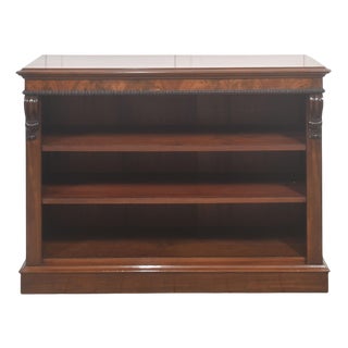 Carved Mahogany Open Bookcase For Sale