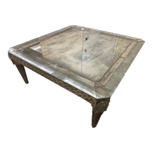 1990s Smoke Mirrored Square Coffee Table