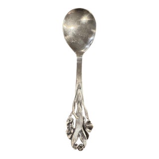 Antique Copenhagen “Art Nouveau” Sterling Silver Serving Spoon For Sale