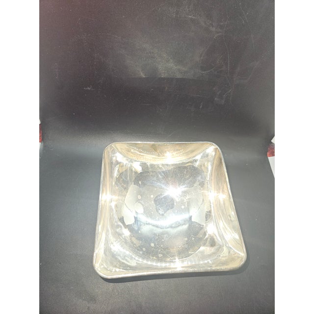 Vintage Modernist Silverplate over Brass Bowl