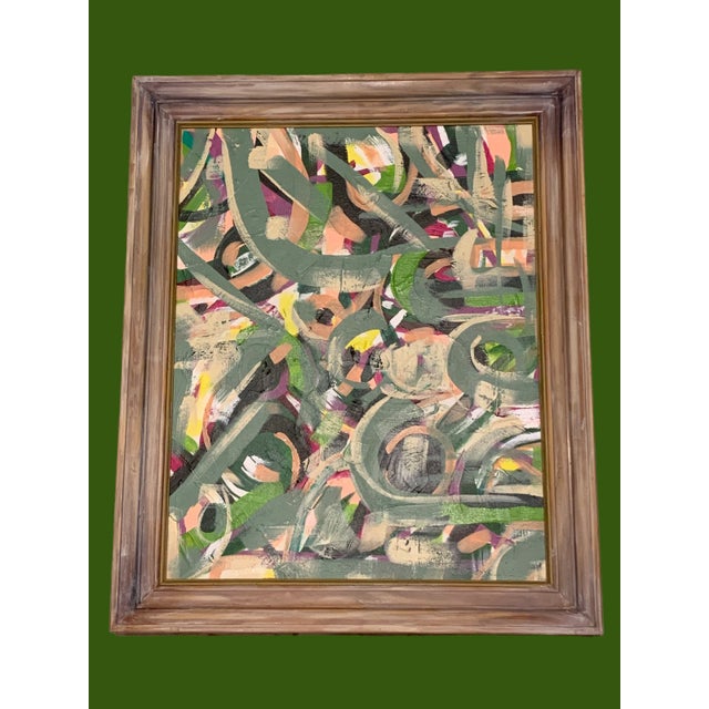 Modern Abstract Expressionist Painting, Framed For Sale - Image 4 of 11