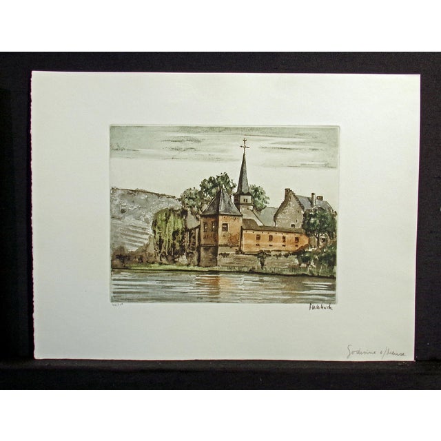 Vintage Aquatint Etching by Roger Hebbelinck Hand signed, titled and numbered by the artist in pencil Stamp on verso...