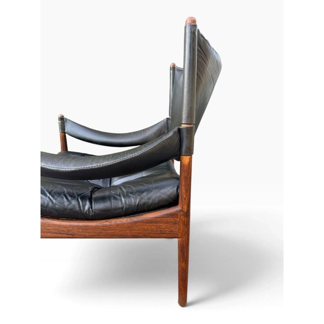 Wood Kristian Vedel Modus Lounge Chair for Søren Willadsen | Rosewood & Black Leather | Denmark 1960s For Sale - Image 7 of 18